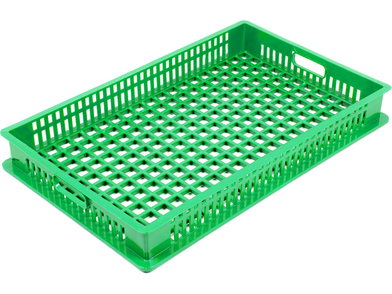 Ящик 740х465х95 перфорированный  зелёный