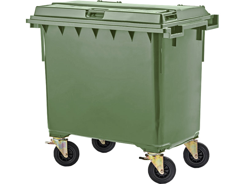Мусорный контейнер на колёсах (660 л) зеленый