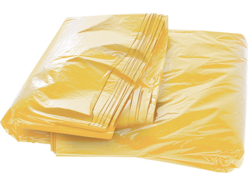 Пакет для мусора на 140-240 л в брикете (120х140 50 мкм) цв желтый