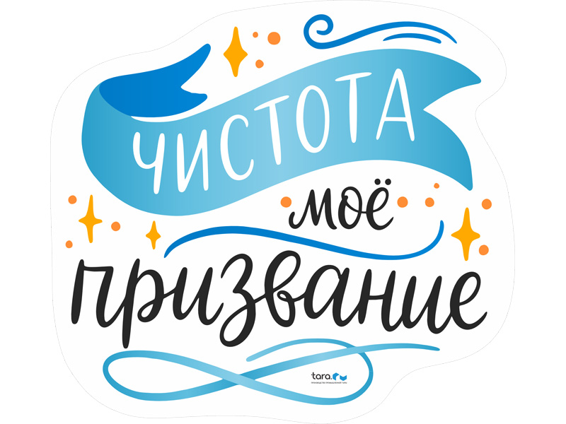 Наклейка 230х210мм с лого "Чистота мое призвание" , код: 40433