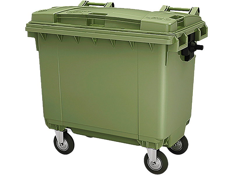 Мусорный контейнер на колёсах (660 л) (2) зеленый
