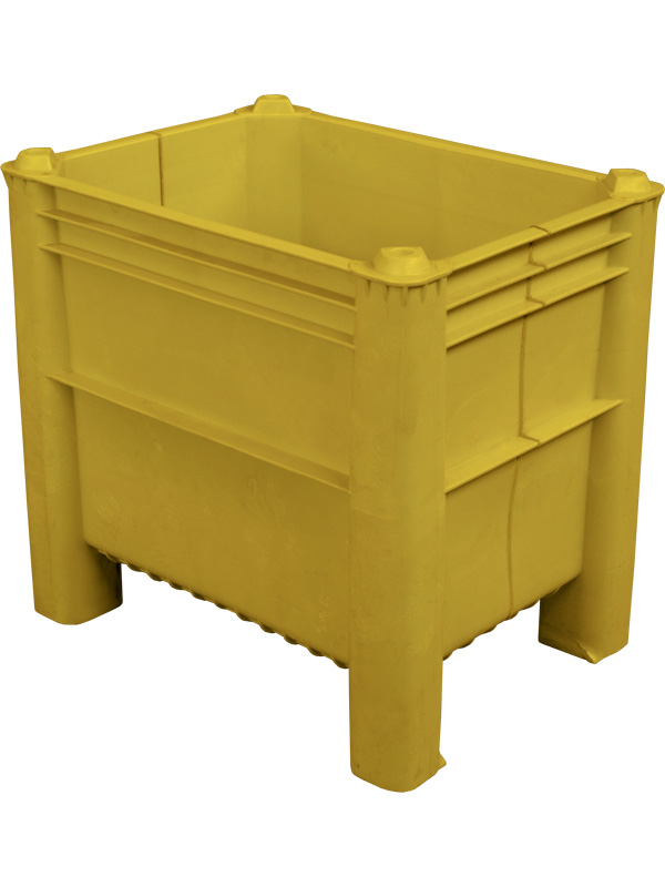 BoxPallet 600х800х740 мм сплошной желтый